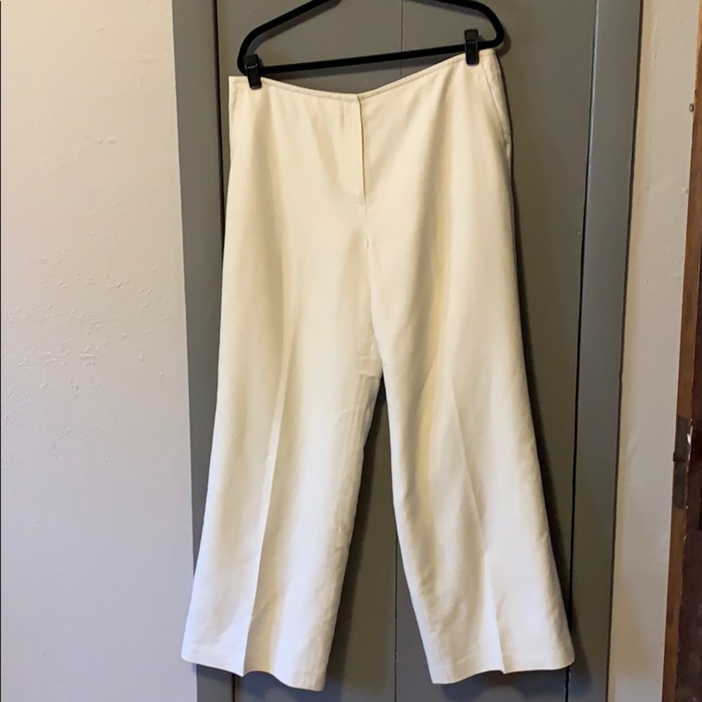 ⭐️Talbots linen pants creamy white sz 16 wide leg